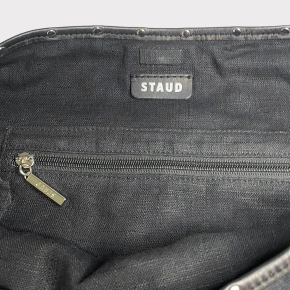 STAUD - Joe Studded Slouchy Shoulder Bag - Black/Silver - Picture 5 of 6